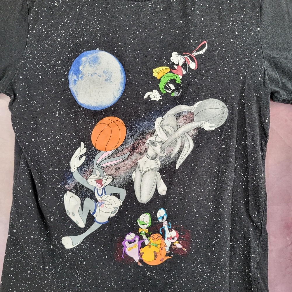 Space Jam Original Graphic T-shirt Bugz Marvin Lola Men's Small Black